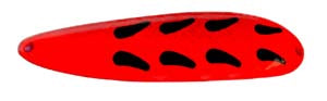 PACK OF 50 ALLIGATOR SPOON BLANKS 3/4 OZ FIRE TIGER RED W/BLK WINGS