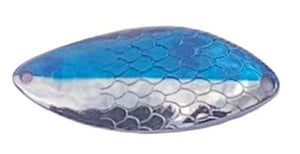 PACK OF 50 TROUT & COHO CATCHER SPOON BLANKS 3/4 OZ SILVER WITH BLUE STRIPE