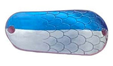 Load image into Gallery viewer, PACK OF 6 TROUT &amp; SALMON CATCHER SPOON BLANKS 1/2 OZ SILVER WITH BLUE STRIPE
