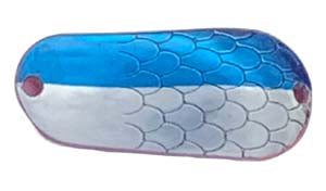 PACK OF 6 TROUT & SALMON CATCHER SPOON BLANKS 1/2 OZ SILVER WITH BLUE STRIPE