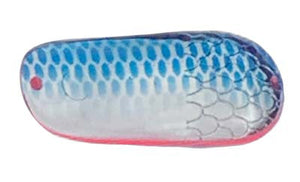 PACK OF 50 TROUT & SALMON CATCHER SPOON BLANKS 3/4 OZ SILVER WITH BLUE DOTS