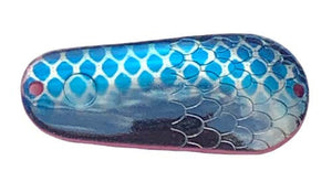 PACK OF 50 TROUT & SALMON CATCHER SPOON BLANKS 1 OZ SILVER WITH BLUE DOTS