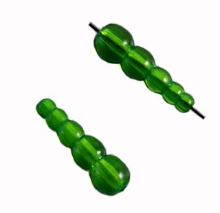 STACKED BEADS TRANSPARENT OLIVE GREEN
