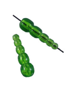 STACKED BEADS TRANSPARENT LIGHT GREEN
