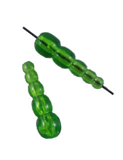 STACKED BEADS TRANSPARENT LIGHT GREEN