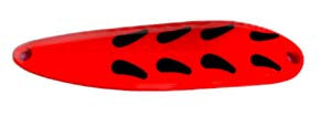 PACK OF 6 ALLIGATOR SPOON BLANKS 5/8 OZ FIRE TIGER RED W/BLK WINGS