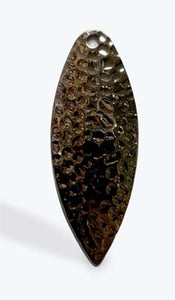 PACK OF 6 WILLOW LEAF SPINNER BLADE SIZE #5 - HAMMERED SILVER