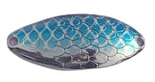Load image into Gallery viewer, PACK OF 6 TROUT &amp; COHO CATCHER SPOON BLANKS 1/2 OZ SILVER WITH BLUE DOTS
