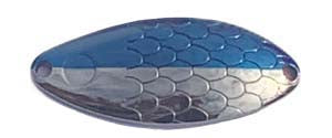 PACK OF 50 TROUT & COHO CATCHER SPOON BLANKS 1/2 OZ SILVER WITH BLUE STRIPE