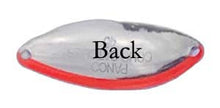 Load image into Gallery viewer, PACK OF 6 TROUT &amp; COHO CATCHER SPOON BLANKS 1/2 OZ SILVER WITH BLUE STRIPE
