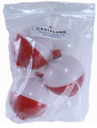 FISHING BOBBERS / FLOATS 1 3/4" - RED & WHITE 3 Pack