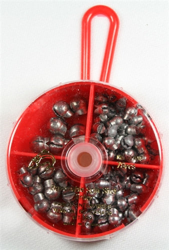 ASSORTED SPLIT SINKERS REMOVABLE - DIAL BOX