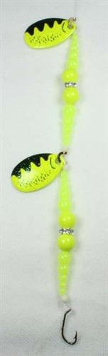 DIAMOND RING #8 DOUBLE CHARTREUSE PERCH BLADE - CHARTREUSE / CHARTREUSE SUPER BEADS